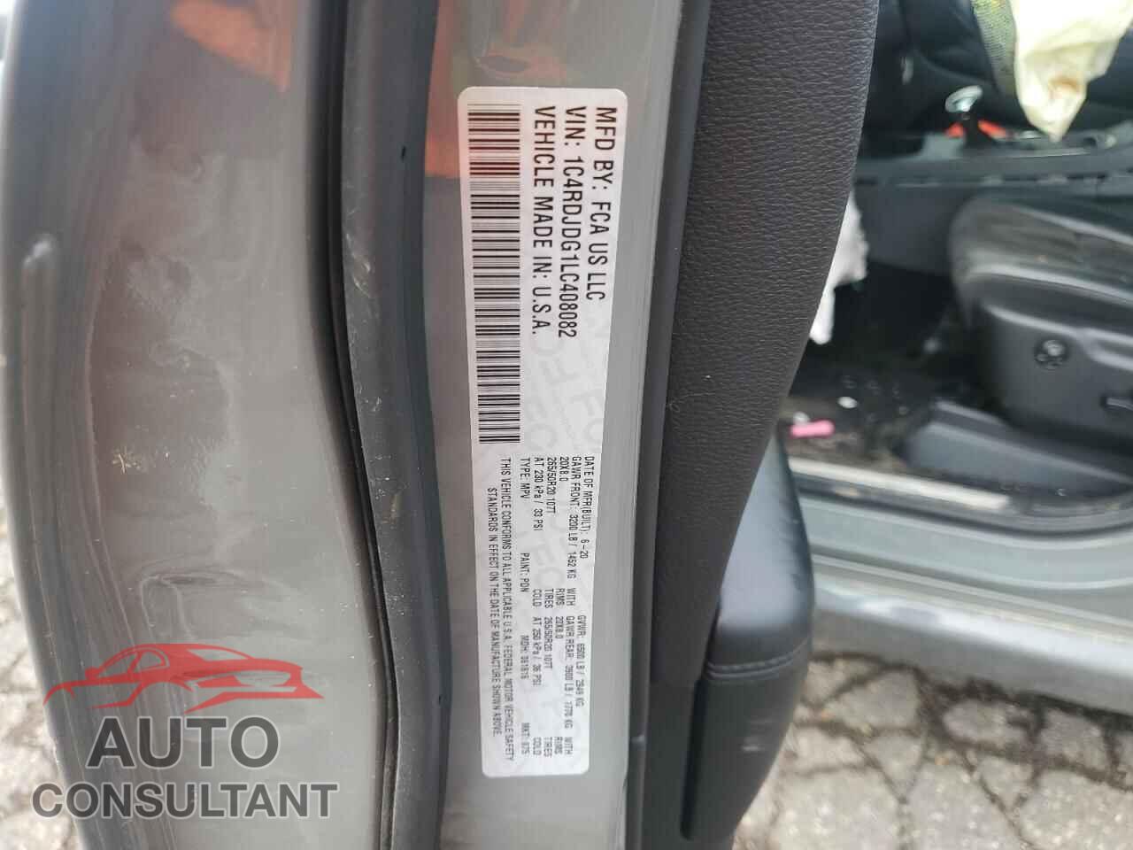 DODGE DURANGO 2020 - 1C4RDJDG1LC408082