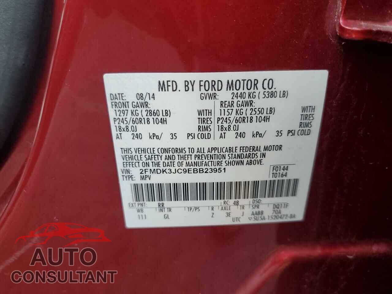 FORD EDGE 2014 - 2FMDK3JC9EBB23951