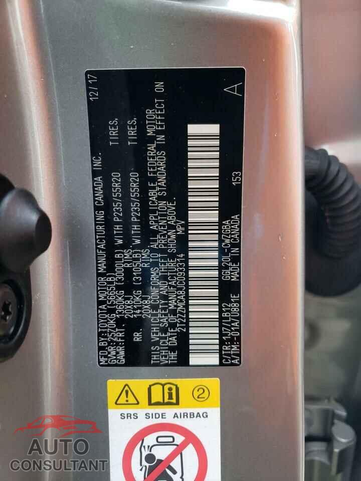 LEXUS RX350 2018 - 2T2ZZMCA8JC093314