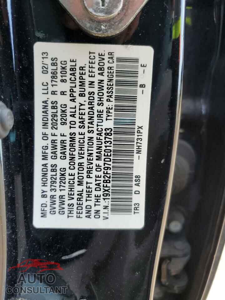 HONDA CIVIC 2013 - 19XFB2F97DE013783