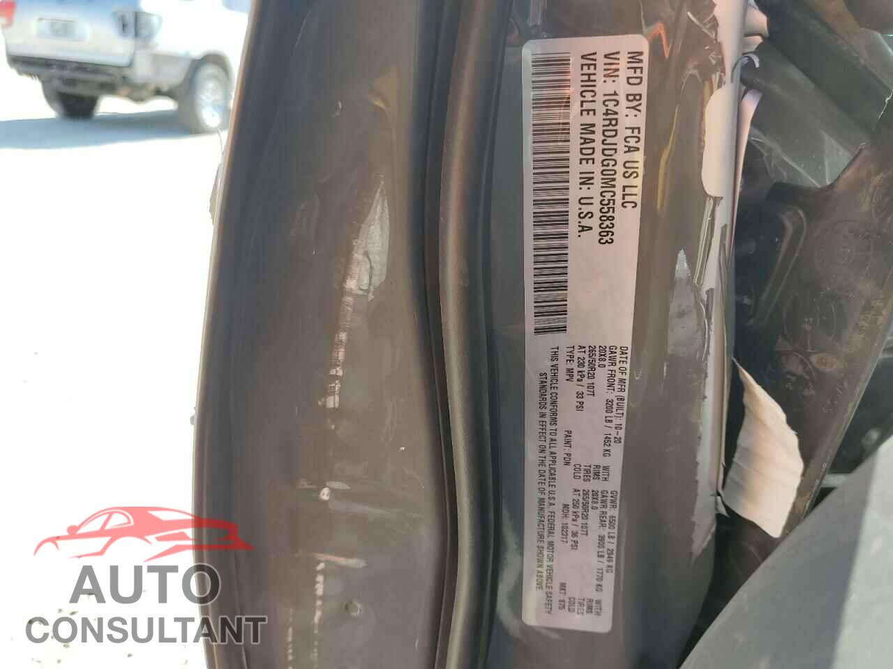 DODGE DURANGO 2021 - 1C4RDJDG0MC558363