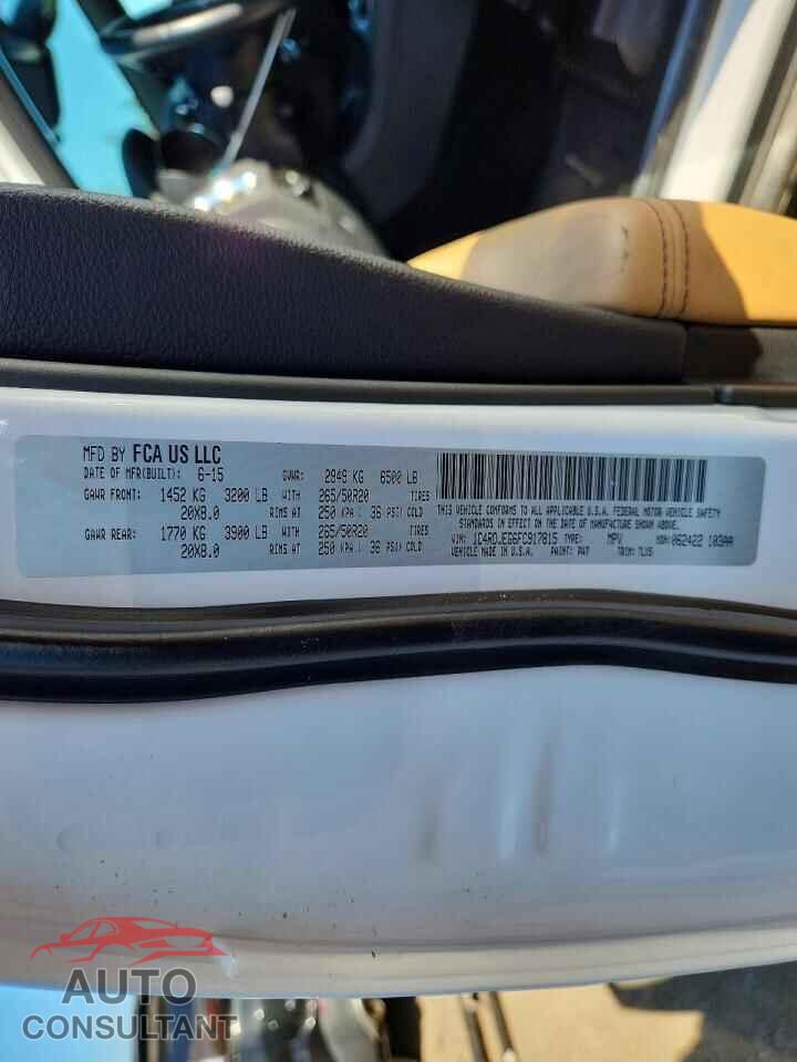 DODGE DURANGO 2015 - 1C4RDJEG6FC917815
