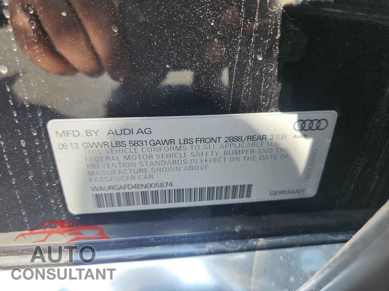 AUDI A8 2014 - WAURGAFD4EN005874