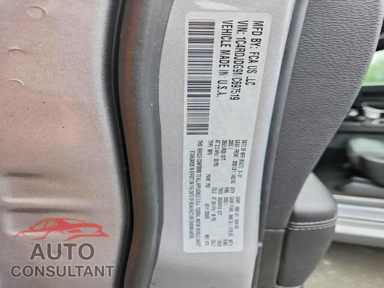 DODGE DURANGO 2021 - 1C4RDJDG9MC697519