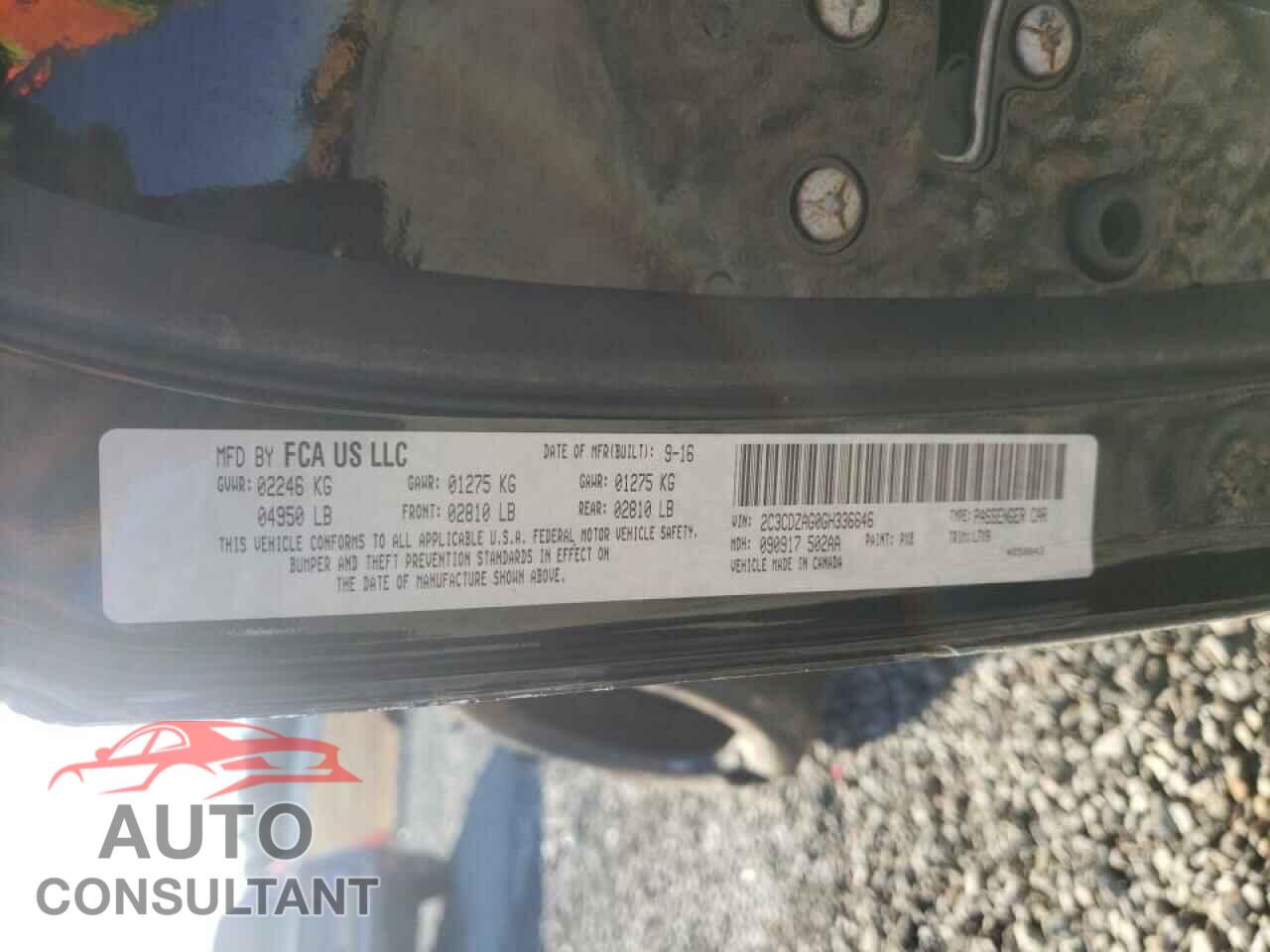 DODGE CHALLENGER 2016 - 2C3CDZAG0GH336646