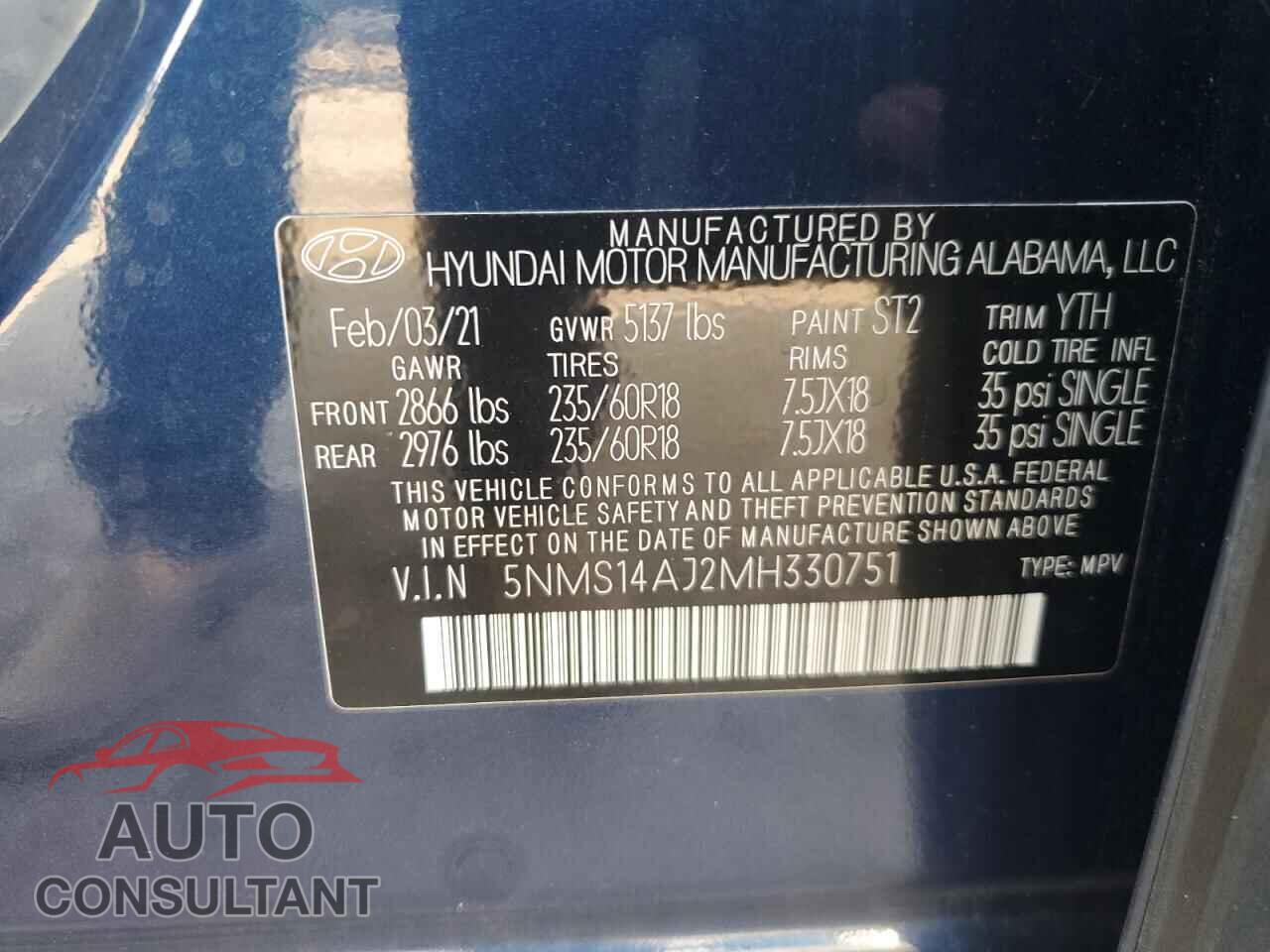HYUNDAI SANTA FE 2021 - 5NMS14AJ2MH330751