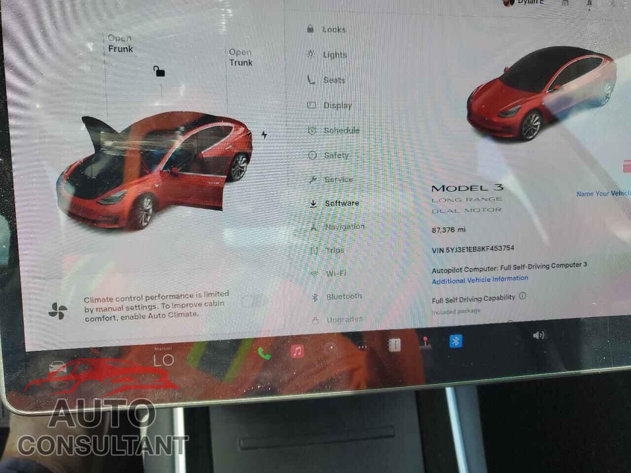 TESLA MODEL 3 2019 - 5YJ3E1EB8KF453754