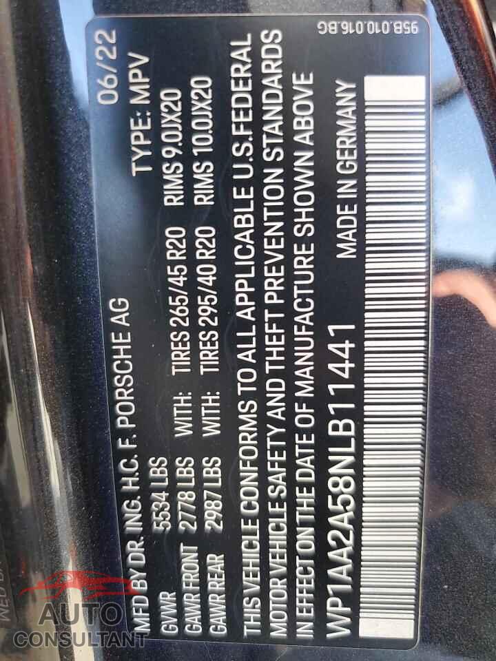 PORSCHE MACAN 2022 - WP1AA2A58NLB11441