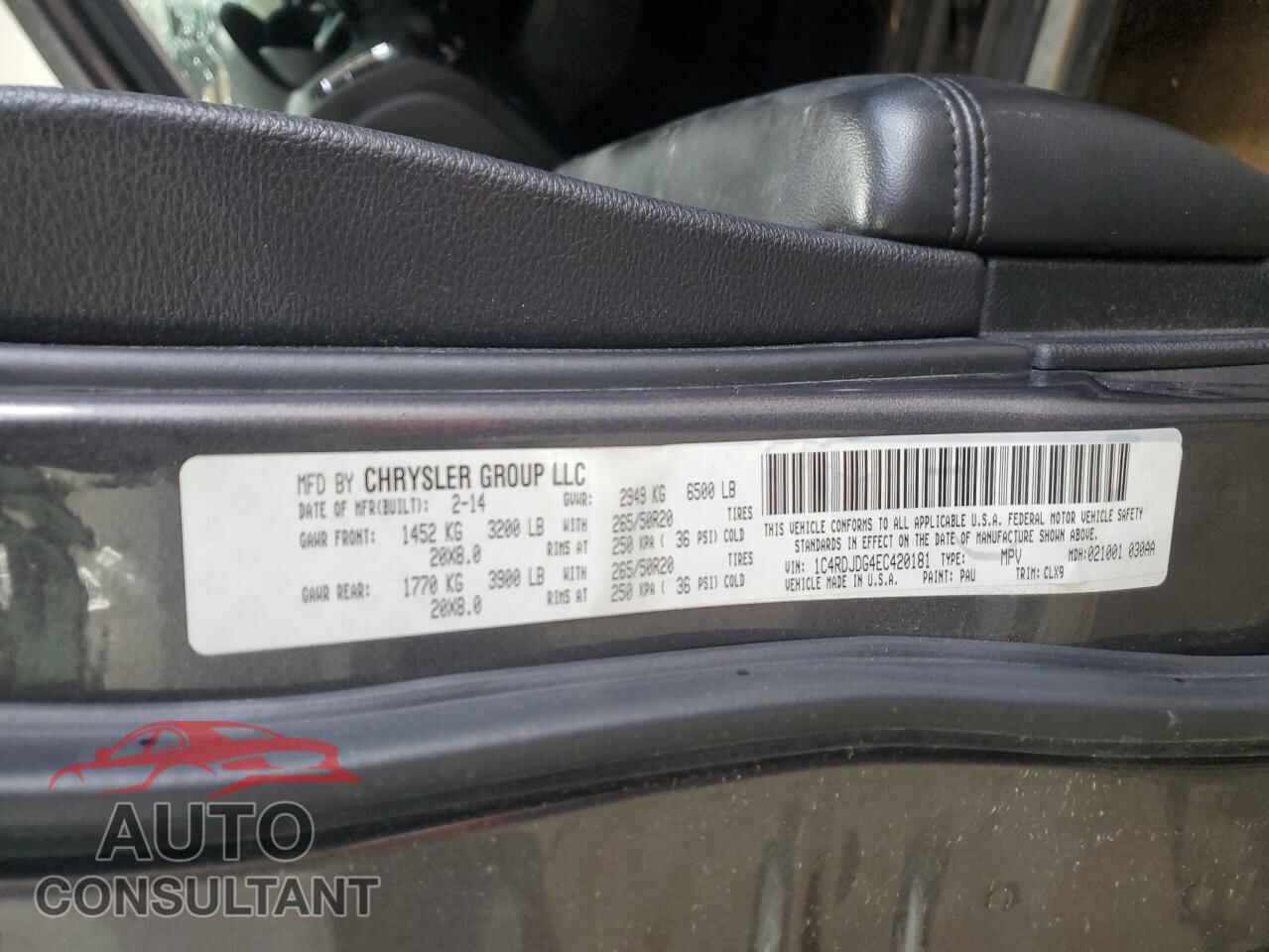 DODGE DURANGO 2014 - 1C4RDJDG4EC420181