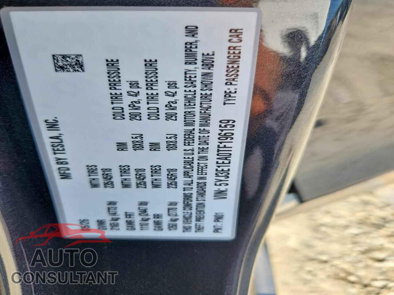 TESLA MODEL 3 2026 - 5YJ3E1EA0TF196159