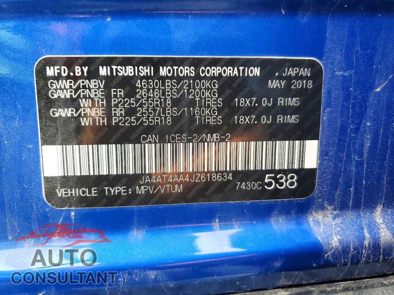 MITSUBISHI ECLIPSE 2018 - JA4AT4AA4JZ618634