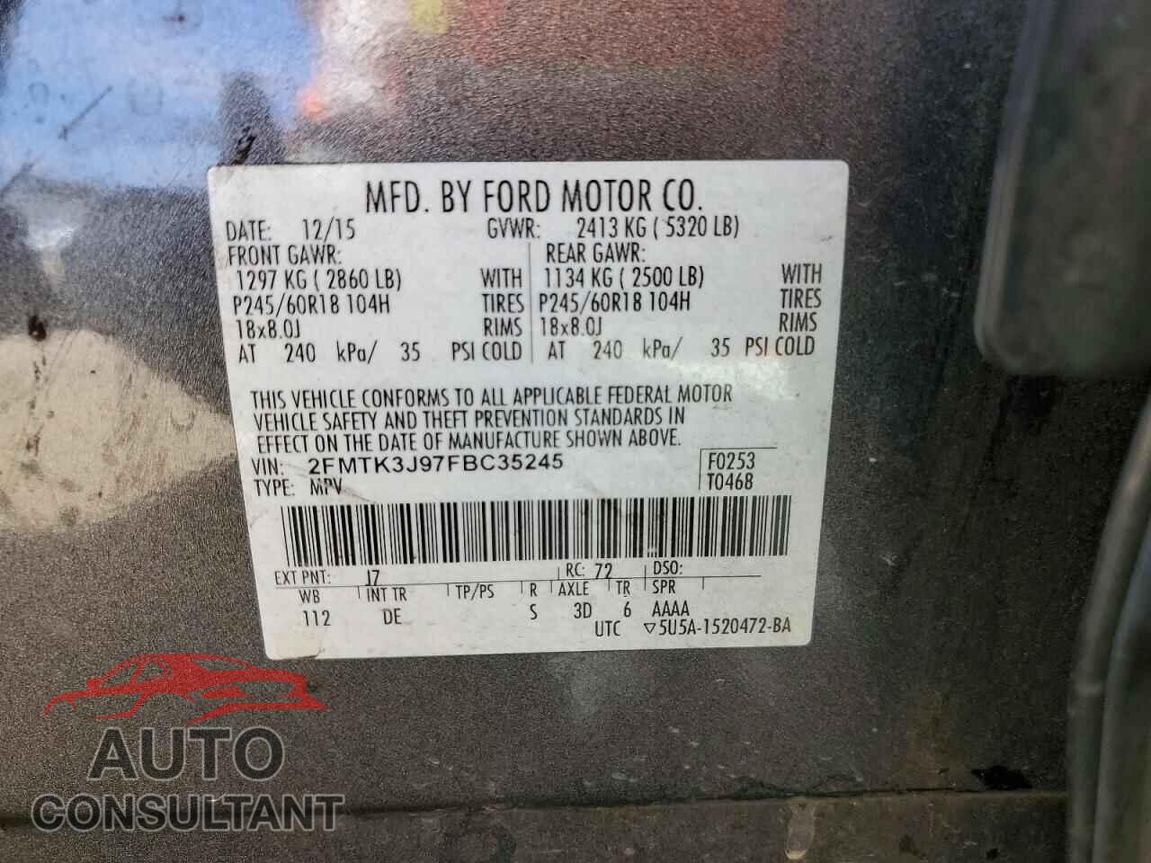 FORD EDGE 2015 - 2FMTK3J97FBC35245