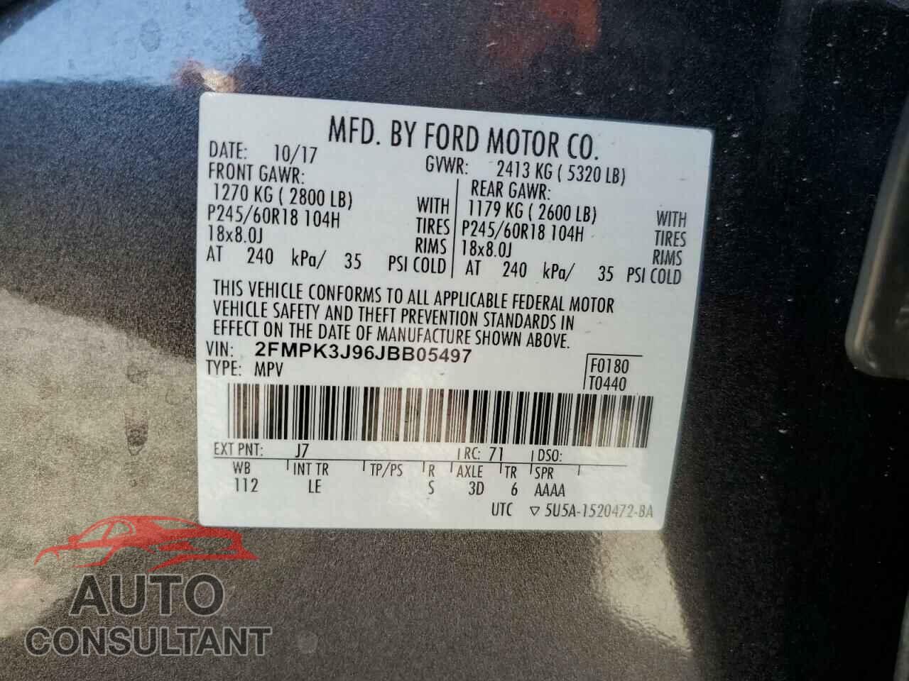 FORD EDGE 2018 - 2FMPK3J96JBB05497