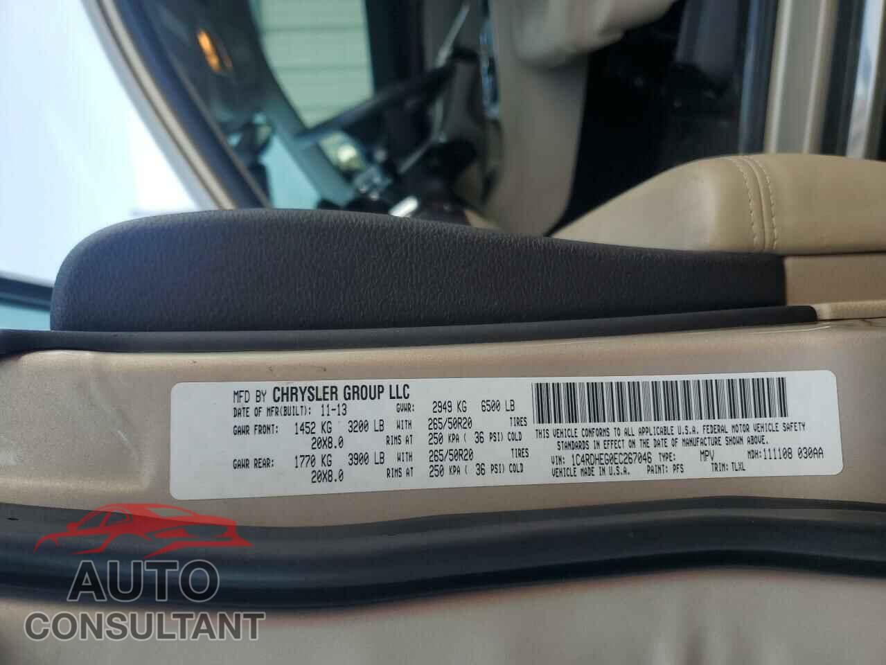DODGE DURANGO 2014 - 1C4RDHEG0EC267046