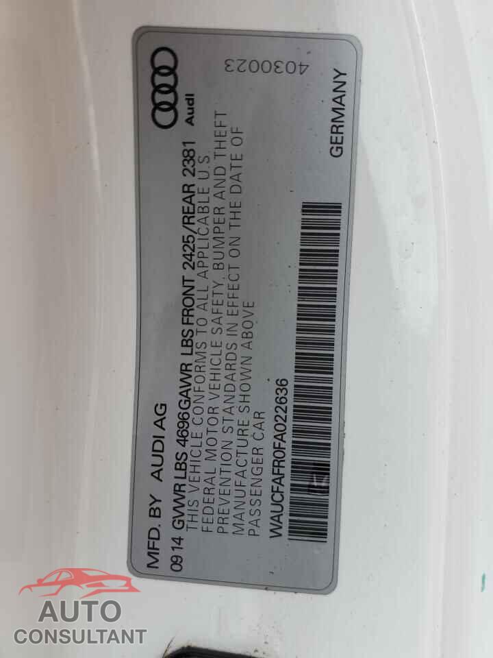 AUDI A5 2015 - WAUCFAFR0FA022636