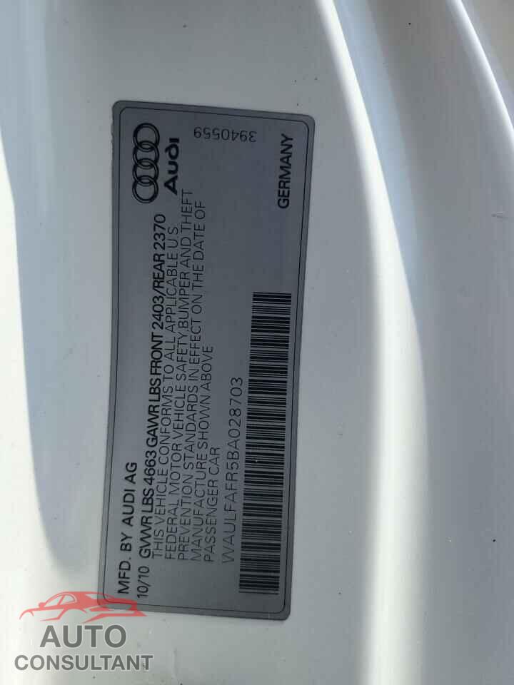 AUDI A5 2011 - WAULFAFR5BA028703