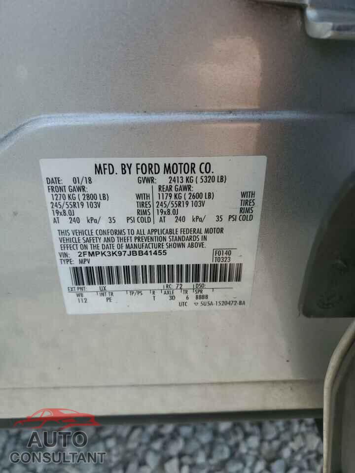FORD EDGE 2018 - 2FMPK3K97JBB41455