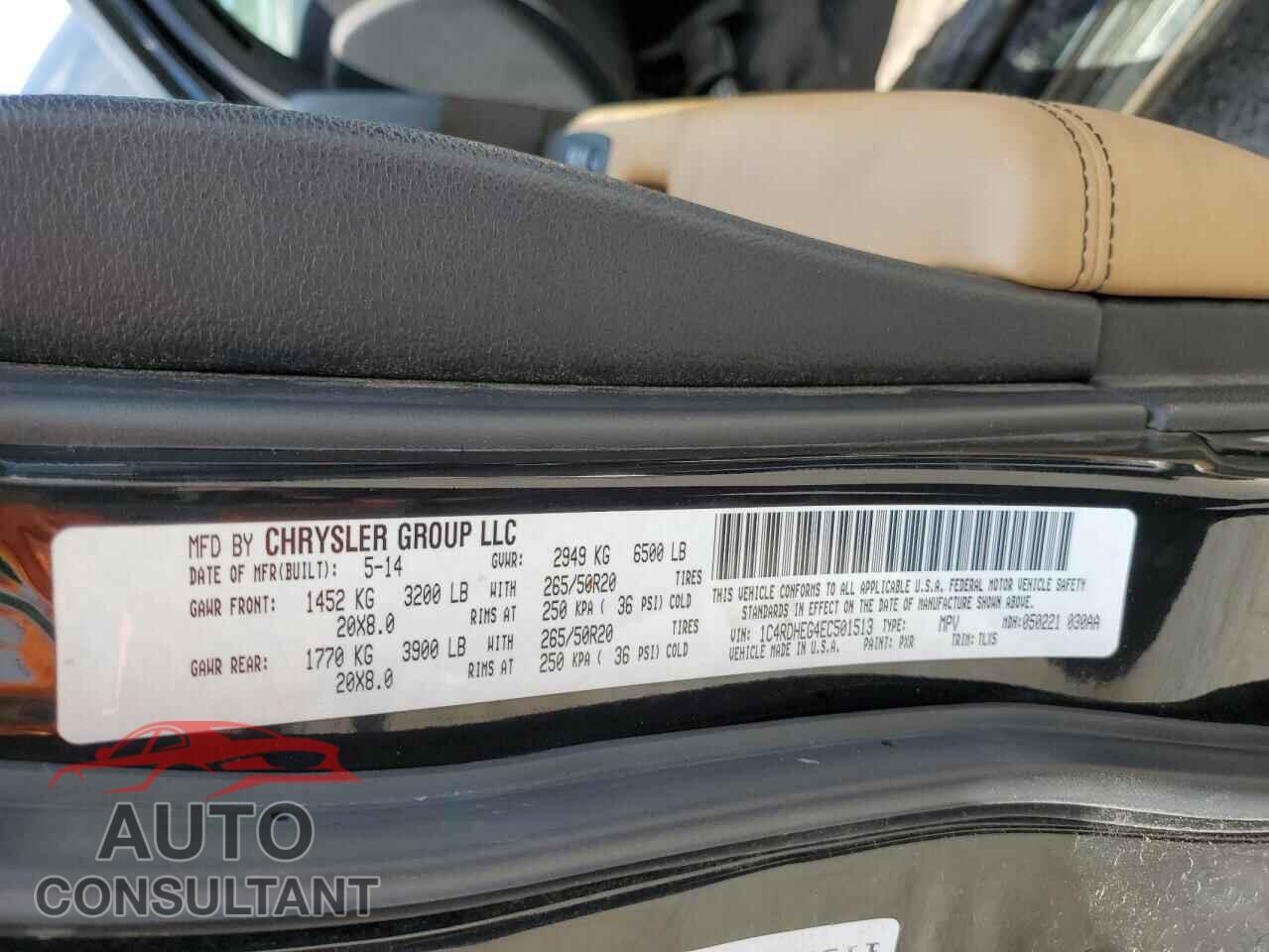 DODGE DURANGO 2014 - 1C4RDHEG4EC501513
