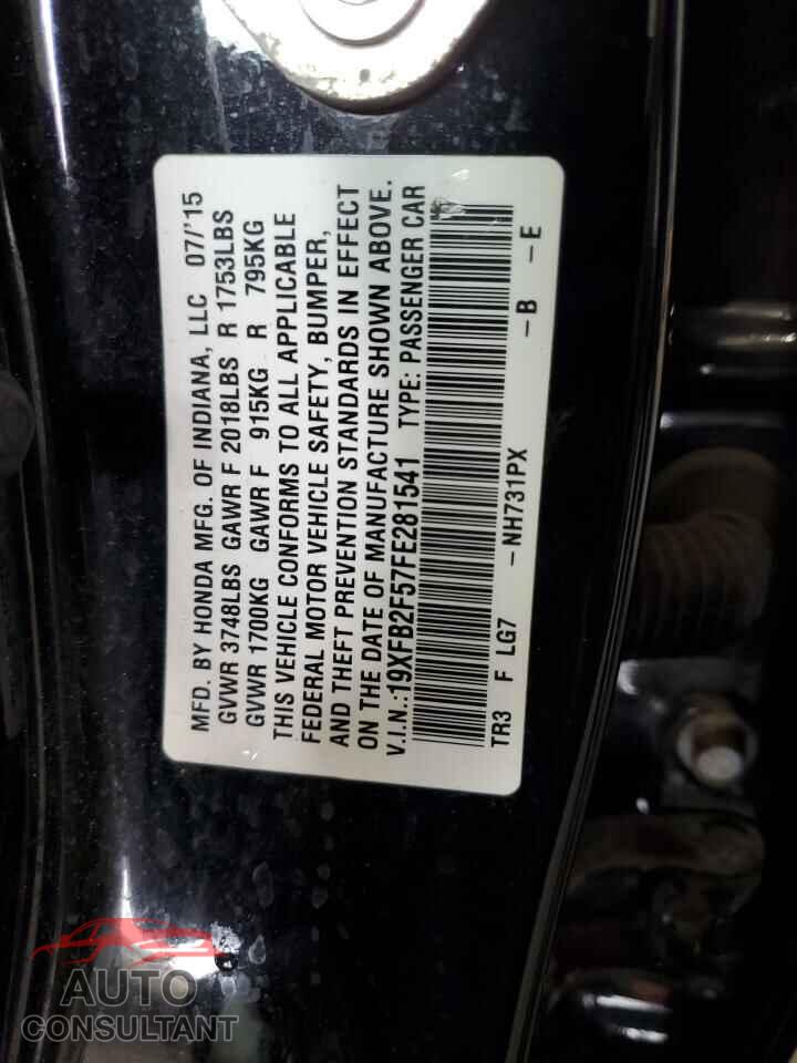 HONDA CIVIC 2015 - 19XFB2F57FE281541