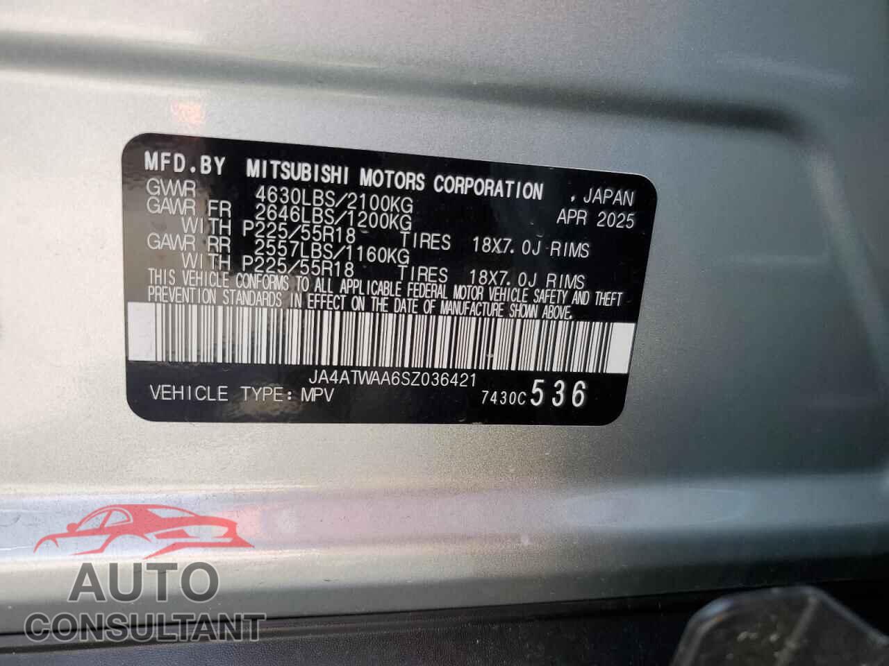 MITSUBISHI ECLIPSE 2025 - JA4ATWAA6SZ036421