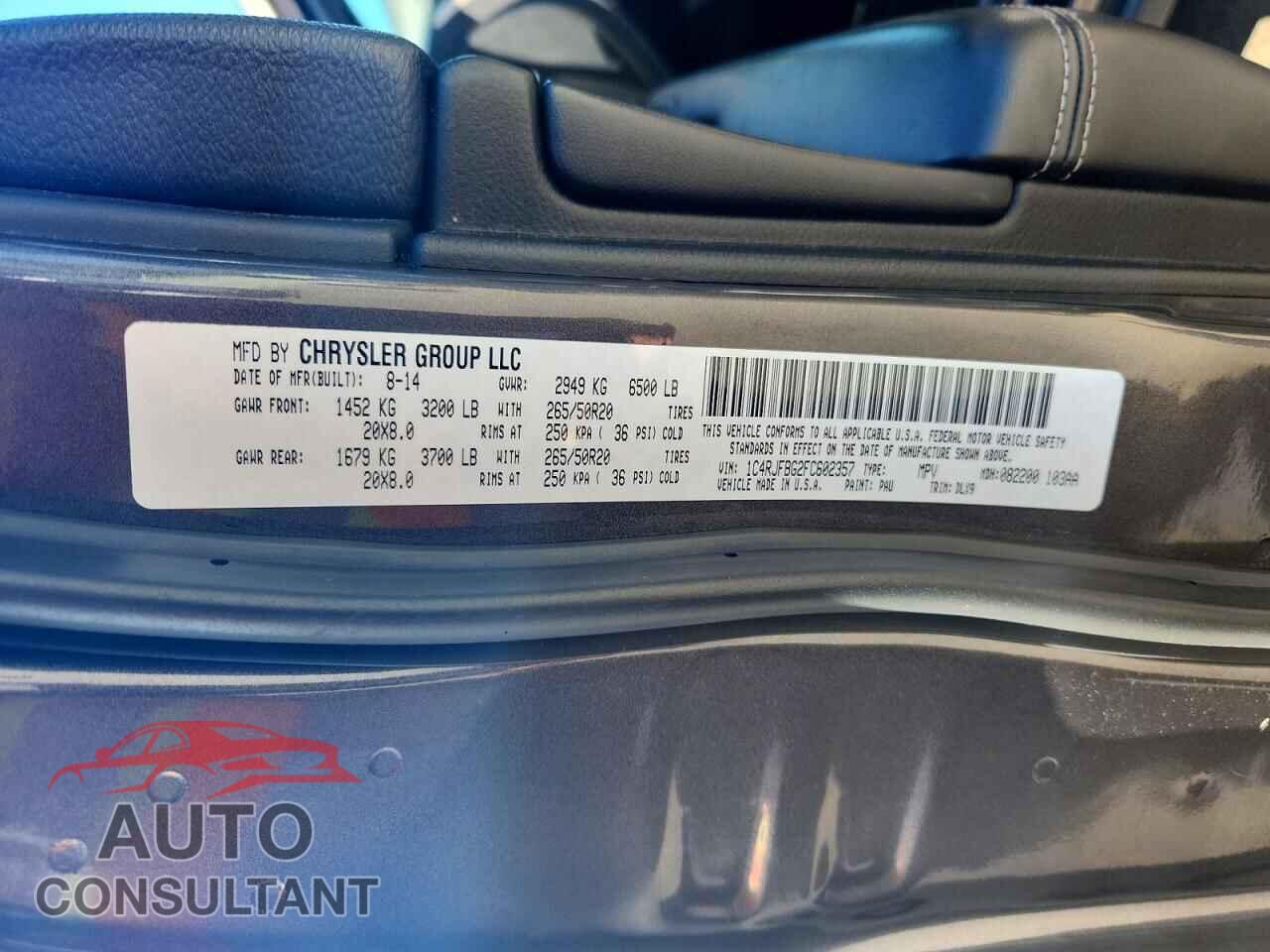 JEEP CHEROKEE 2015 - 1C4RJFBG2FC602357