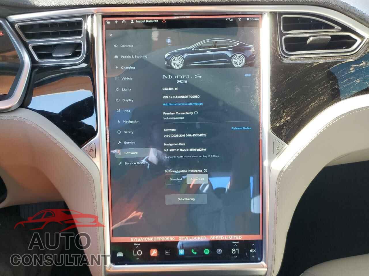 TESLA MODEL S 2013 - 5YJSA1CN6DFP20980
