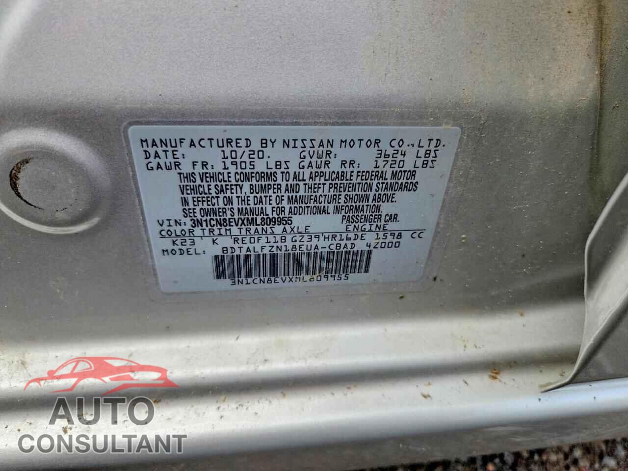NISSAN VERSA 2021 - 3N1CN8EVXML809955