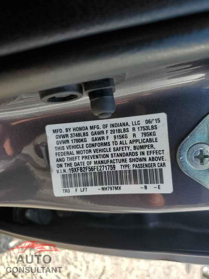HONDA CIVIC 2015 - 19XFB2F56FE271759
