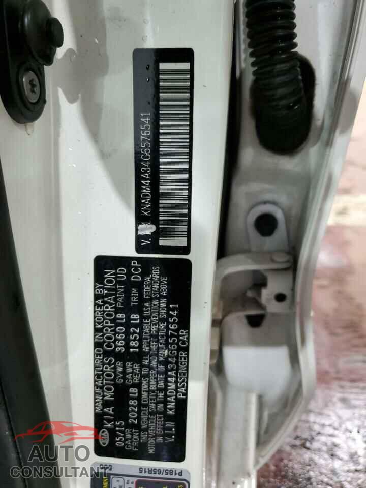 KIA RIO 2016 - KNADM4A34G6576541
