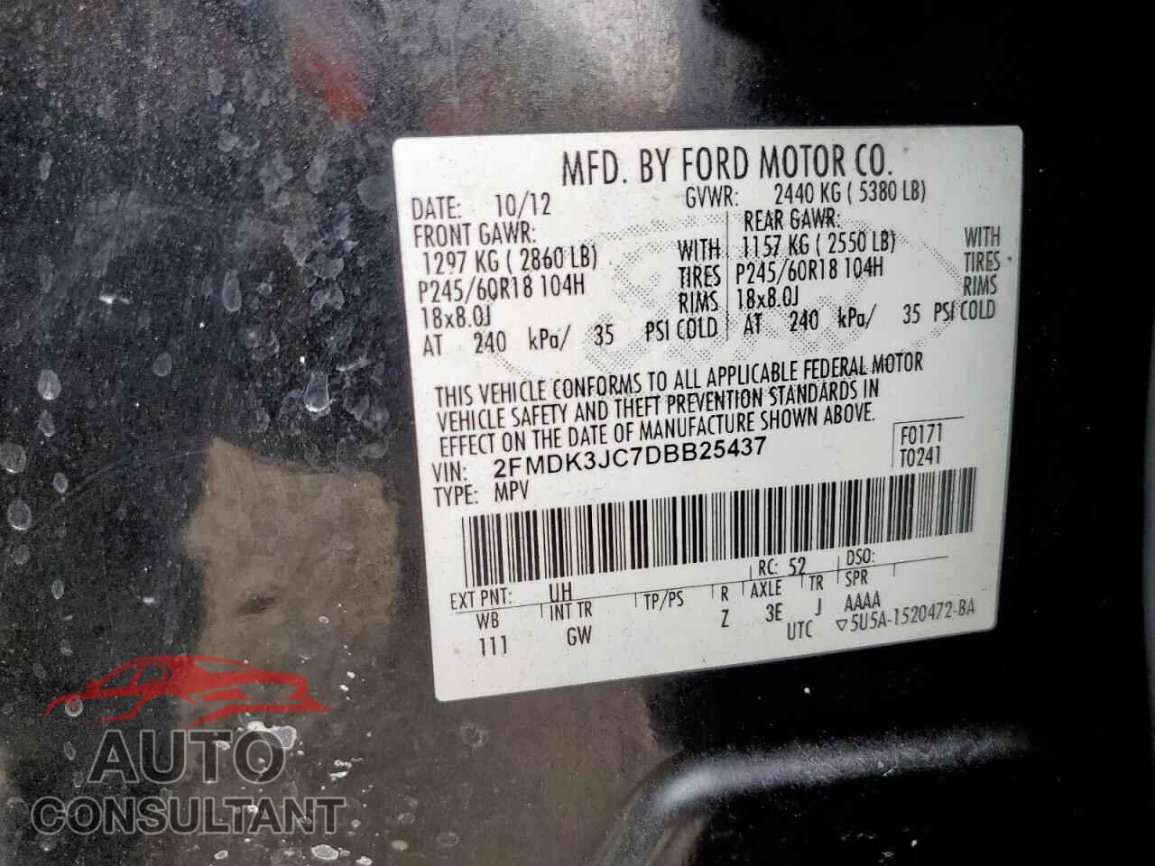 FORD EDGE 2013 - 2FMDK3JC7DBB25437