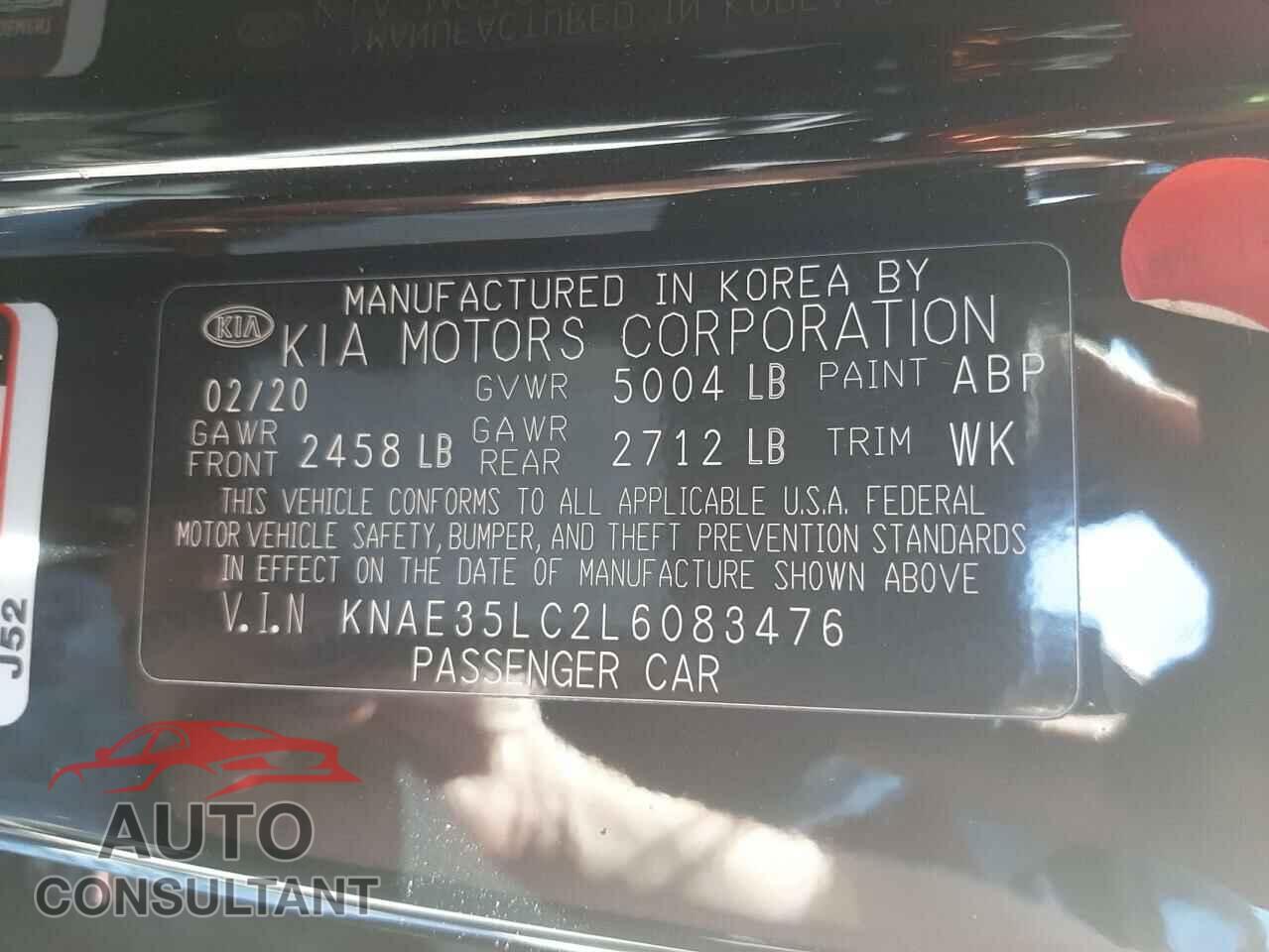 KIA STINGER 2020 - KNAE35LC2L6083476