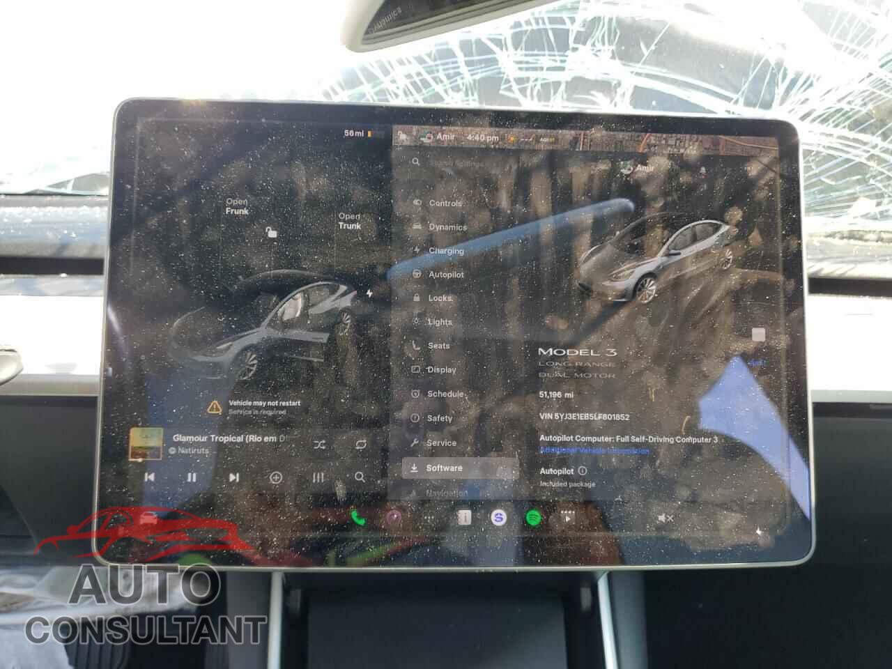 TESLA MODEL 3 2020 - 5YJ3E1EB5LF801852