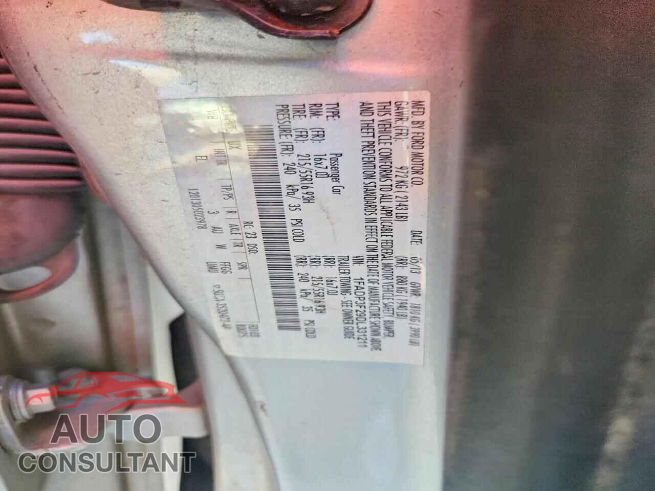 FORD FOCUS 2013 - 1FADP3F29DL331211