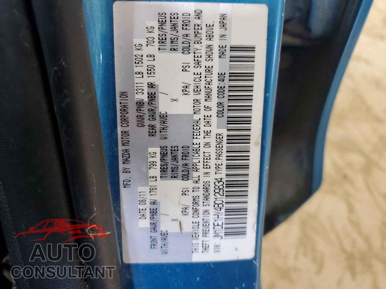 MAZDA 2 2011 - JM1DE1HY4B0129834