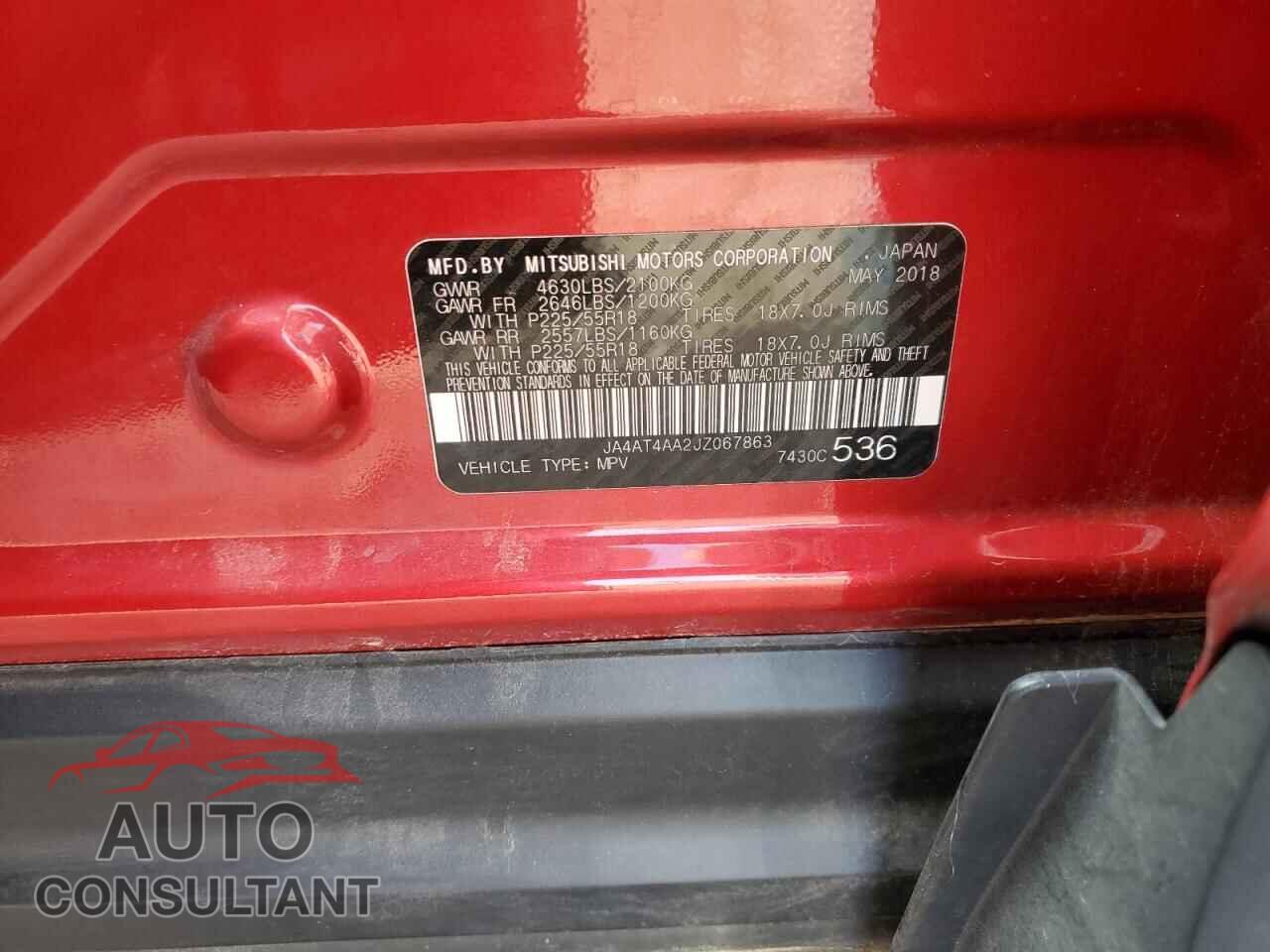 MITSUBISHI ECLIPSE 2018 - JA4AT4AA2JZ067863