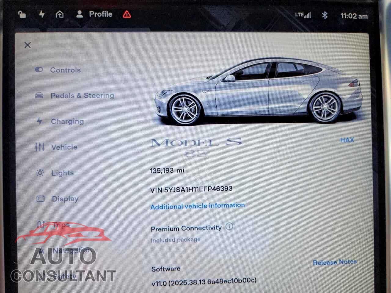 TESLA MODEL S 2014 - 5YJSA1H11EFP46393
