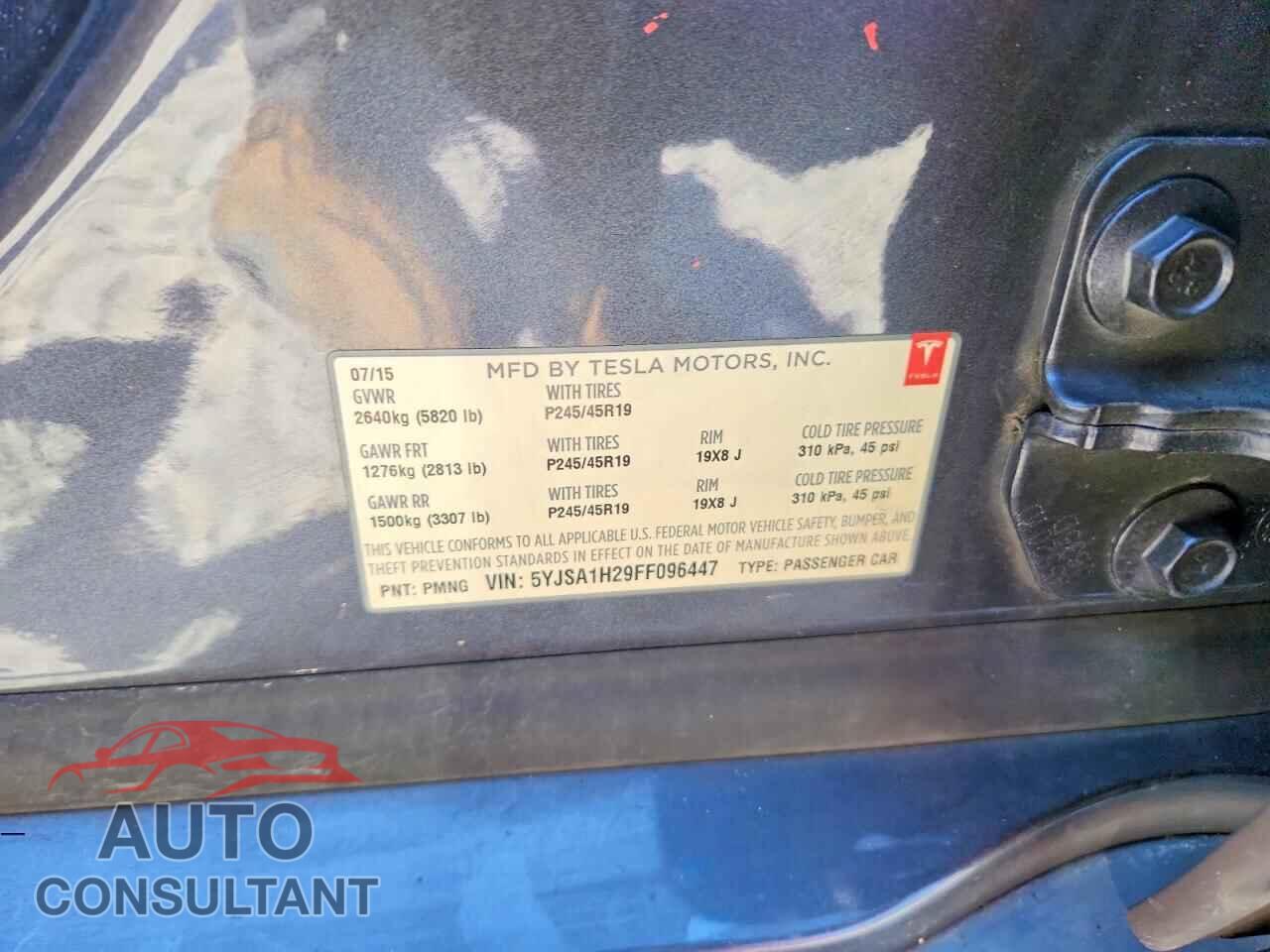 TESLA MODEL S 2015 - 5YJSA1H29FF096447