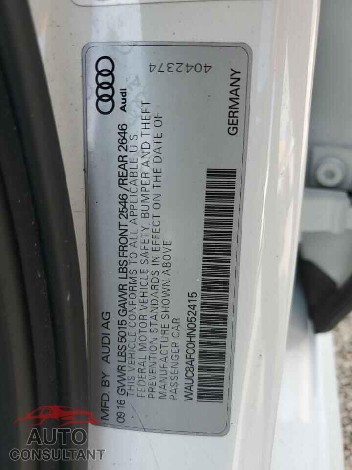 AUDI A6 2017 - WAUC8AFC0HN052415