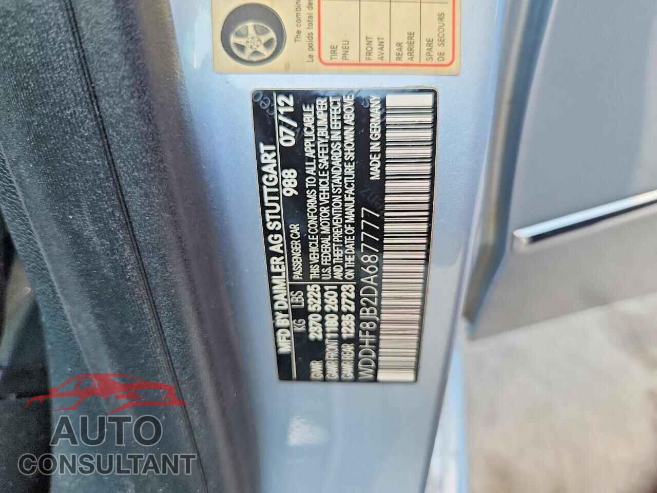 MERCEDES-BENZ E-CLASS 2013 - WDDHF8JB2DA687777