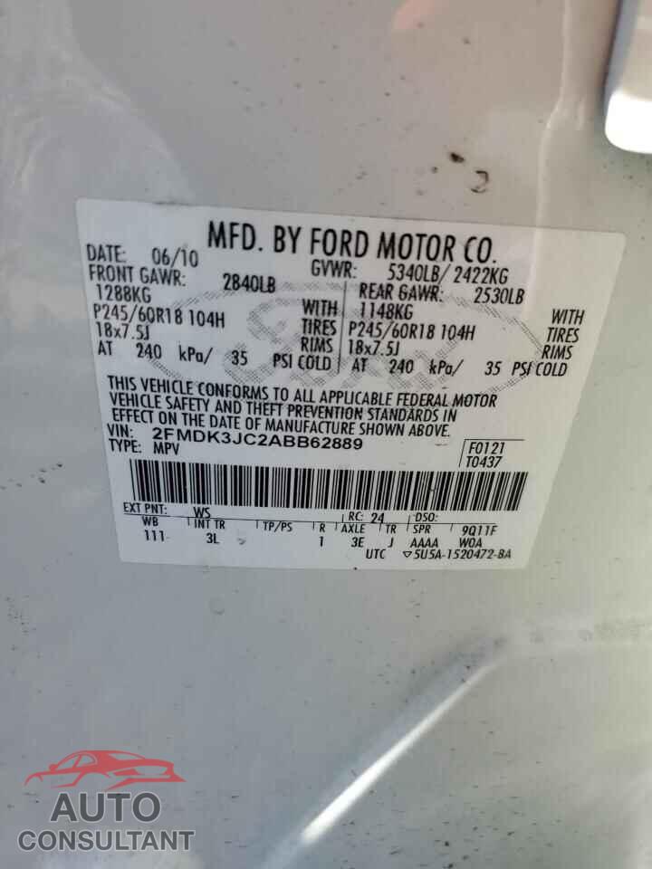 FORD EDGE 2010 - 2FMDK3JC2ABB62889