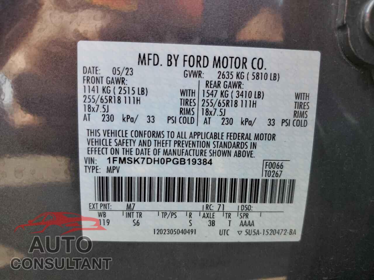 FORD EXPLORER 2023 - 1FMSK7DH0PGB19384