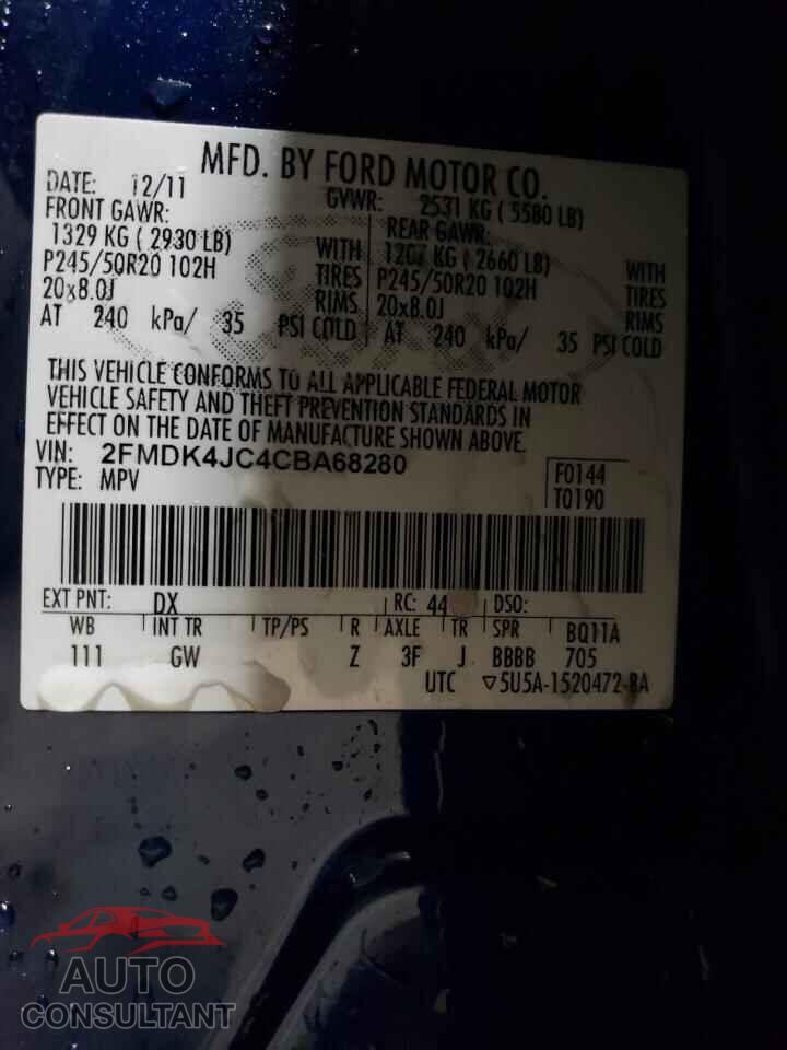 FORD EDGE 2012 - 2FMDK4JC4CBA68280