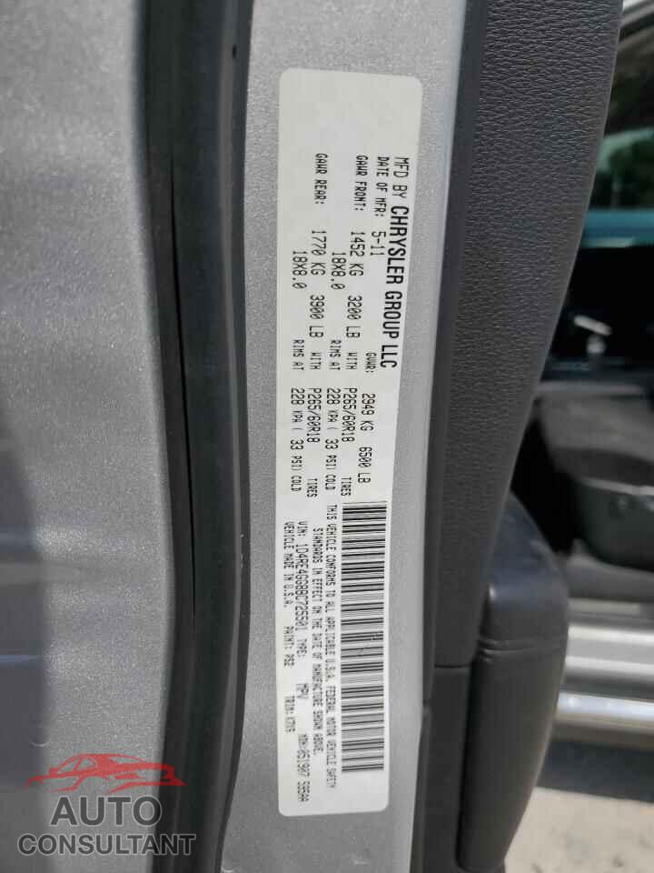DODGE DURANGO 2011 - 1D4RE4GG8BC725501