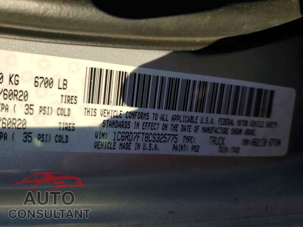DODGE RAM 1500 2012 - 1C6RD7FT8CS325775