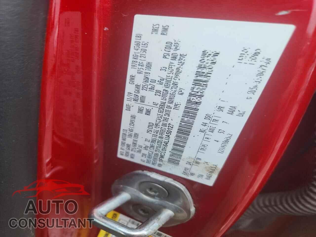 FORD ESCAPE 2020 - 1FMCU0H64LUA50127