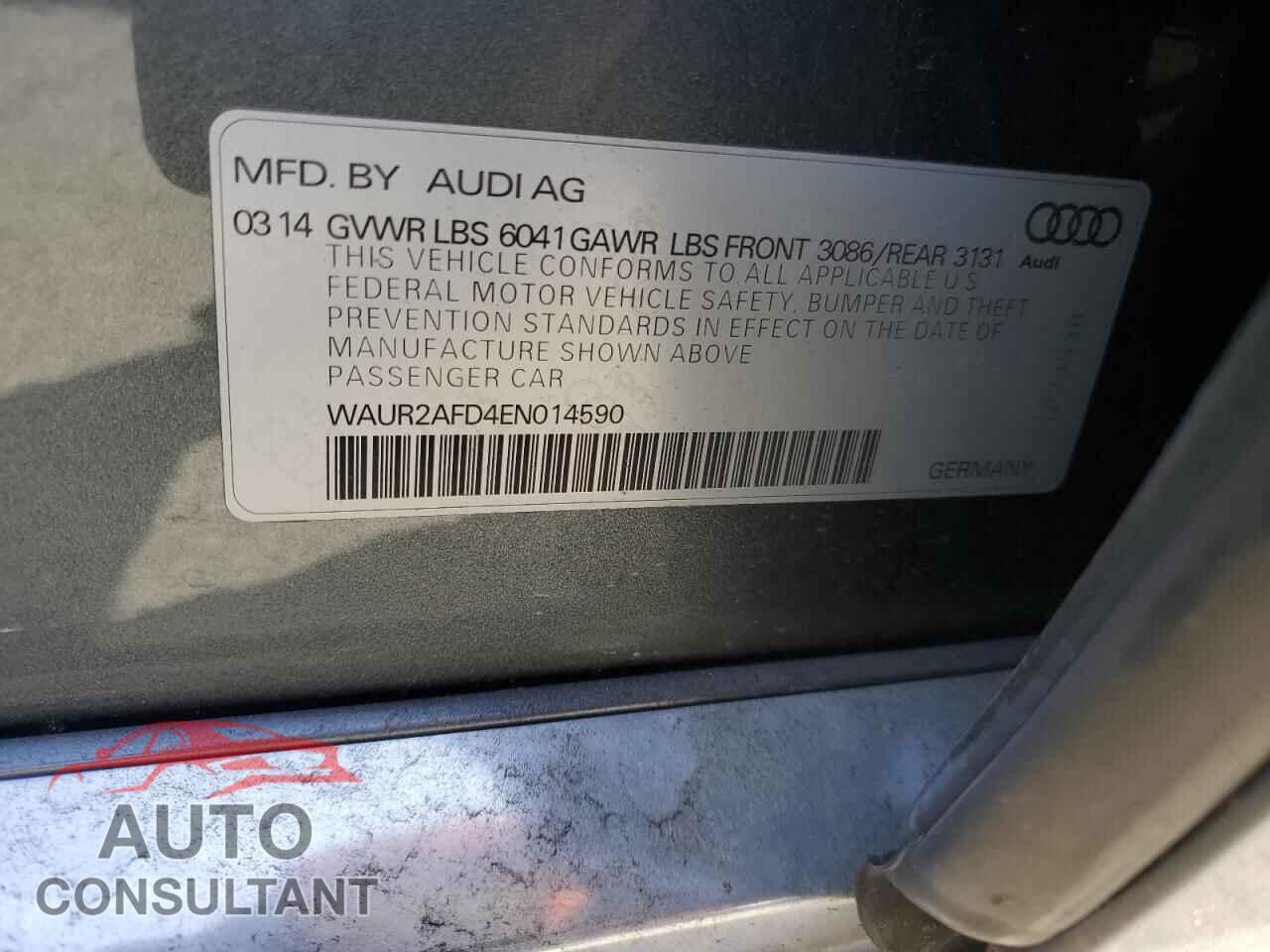 AUDI A8 2014 - WAUR2AFD4EN014590