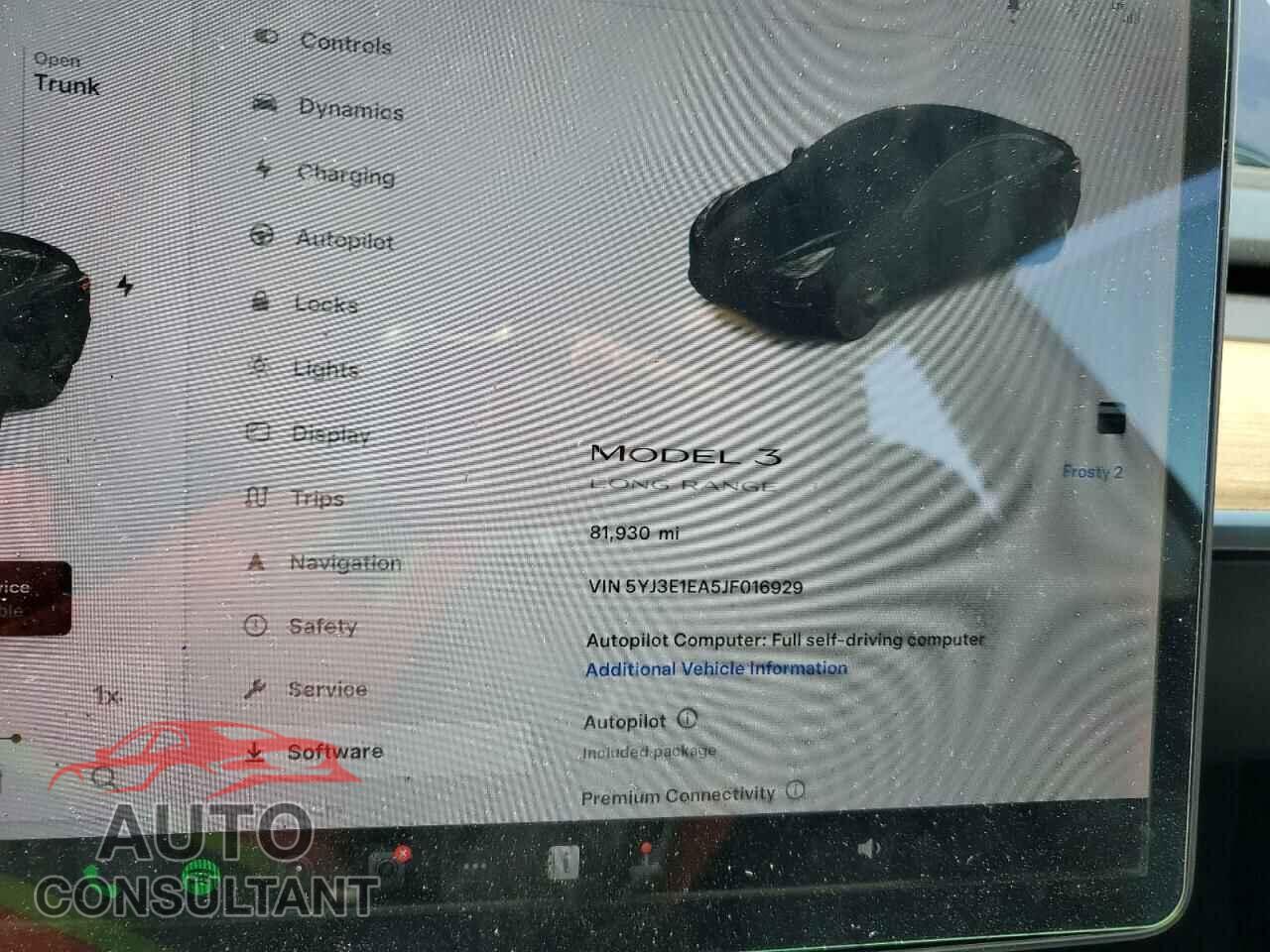 TESLA MODEL 3 2018 - 5YJ3E1EA5JF016929