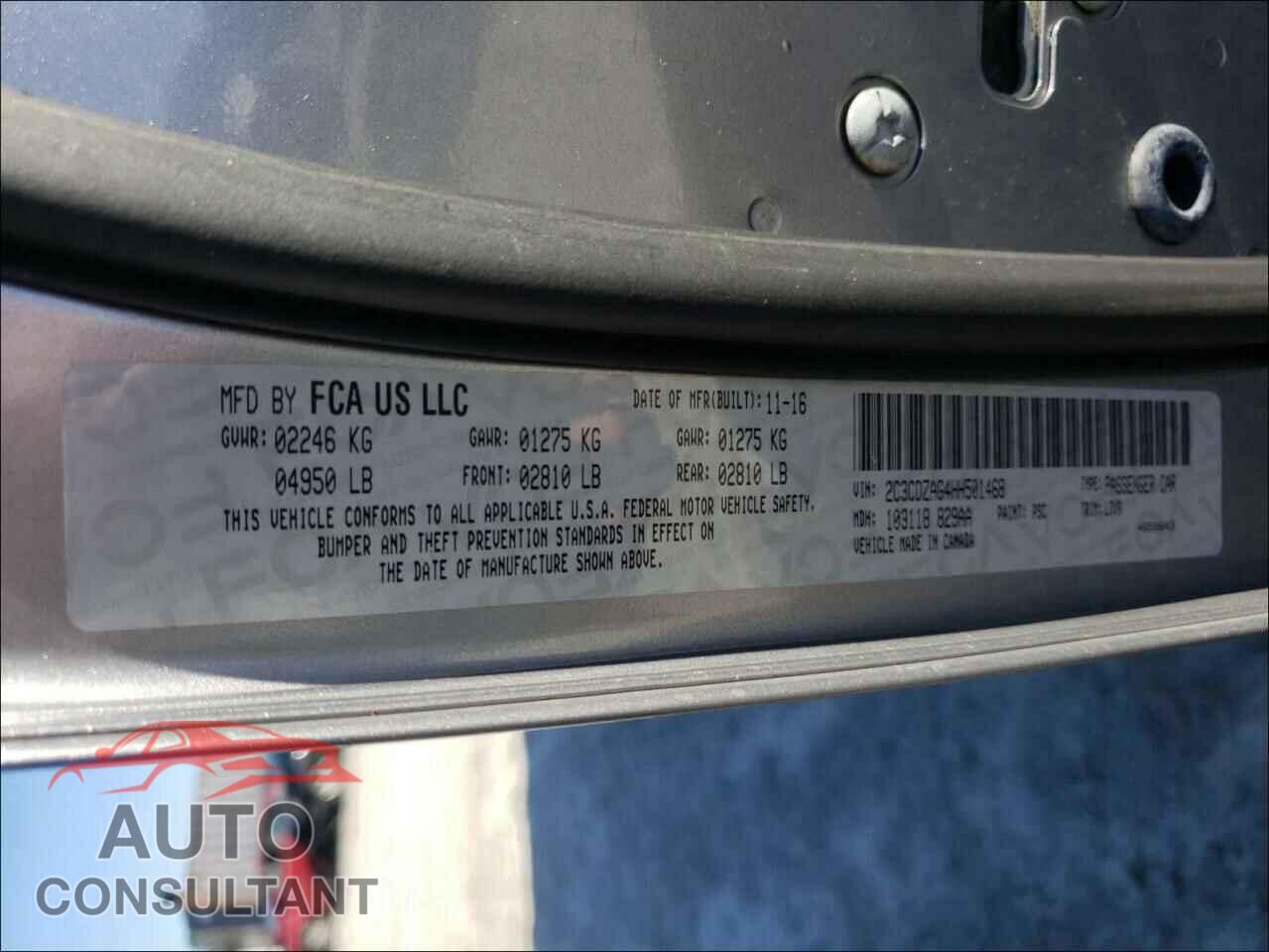 DODGE CHALLENGER 2017 - 2C3CDZAG4HH501468