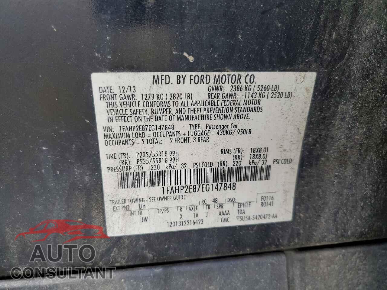 FORD TAURUS 2014 - 1FAHP2E87EG147848