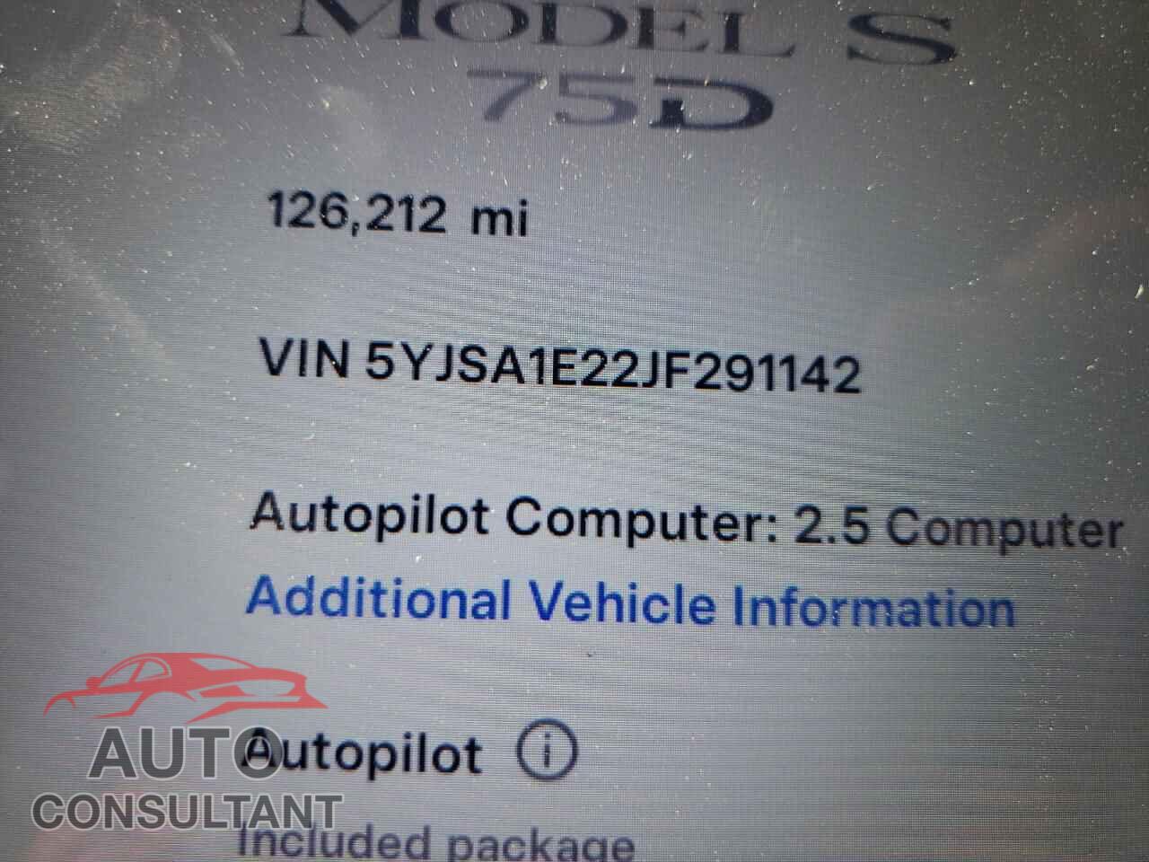 TESLA MODEL S 2018 - 5YJSA1E22JF291142